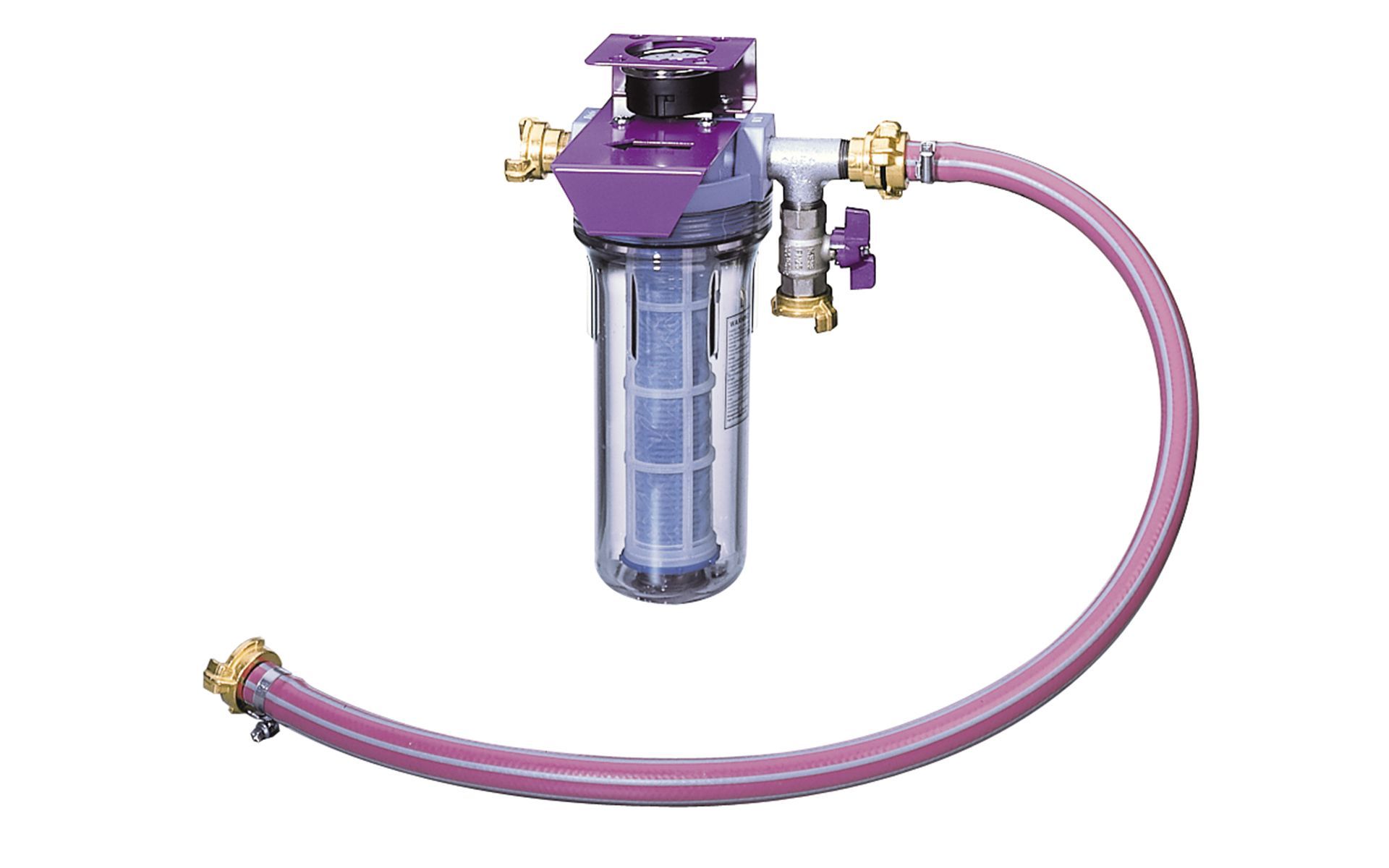 Filter unit 30, 10 bar, 40 °C, 30 l/min including holder, manometer and additional water
