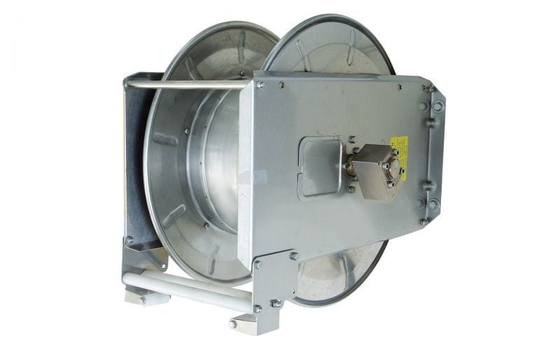 Hose reel with spring winding device 37/20 stainless steel for max 37m high pressure