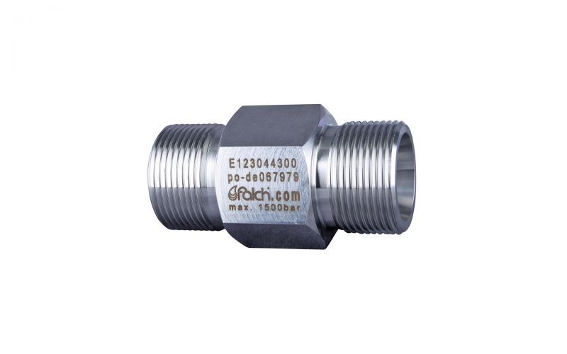 Hose connector 1500bar, M36 outer thread x M36 outer thread