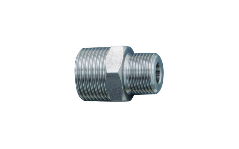 Double nipple 500 bar, M22 outer thread x 3/8'' outer thread, v2a