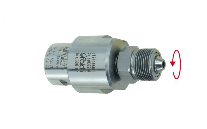 Swivel 3000 bar, 60 °C, M26 inner thread 50 l/min, 0° x M26 outer thread