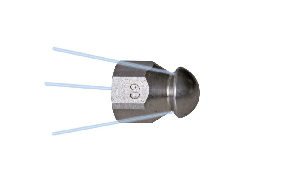 Drainclean 5, max. 20kW, 100-500bar, 8-18l/min, max. 0 rpm, Ø:19mm/l:24mm, 1/4'' inner thread, 3/1, 3x135°/0/0/0, style: drilled, 035