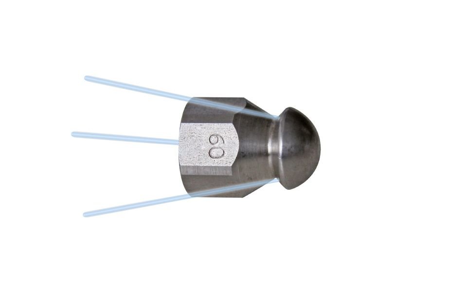 Drainclean 5, max. 50kW, 300-500bar, 40-51l/min, max. 0 rpm, Ø:19mm/l:24mm, 1/4'' inner thread, 3/1, 3x135°/0/0/0, style: drilled, 100