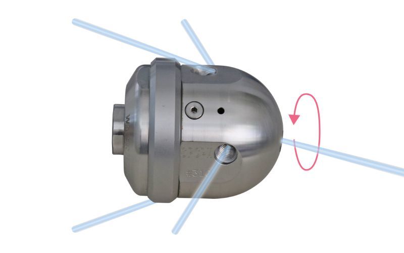 Drainspeed 15, maks. 200kW, 500-1500bar, 60-120l/dak, maks. 80 rpm, Ø:70mm/l:80mm, M24x1,5 ag, 5/3, 2x125°/2x100/0/1x15°, stil: 9, nozul yok