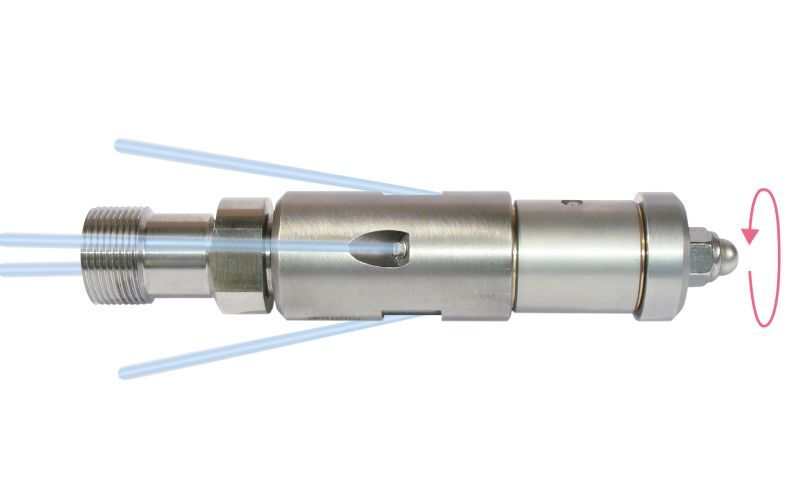 Drainspeed 10, maks. 75kW, 100-1000bar, 10-40l/dak, maks. 7500 dev/dak, Ø:31mm/l:154mm, M24x1,5 dış dişli, 4/2, 2x135°/2x90°/0/0, stil: 15, 055