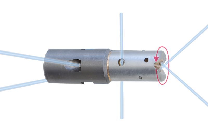 Drainspeed 10, maks. 115kW, 300-1000bar, 34-61l/dak, maks. 7500 rpm, Ø:18mm/l:72mm, 1/4'' iç dişli, 6/3, 2x150°/2x95°/0/2x45°, x-jet, stil: 14, 085