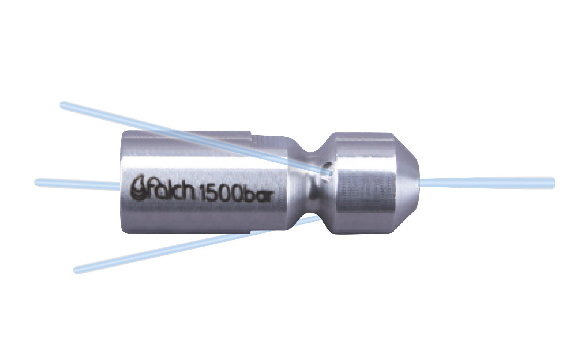 Drainclean 15, max. 45kW, 100-1500bar, 4,1-16l/min, max. 0 rpm, Ø:10mm/l:28mm, M7 i.th. thread, 4/2, 3x135°/0/0/1x0°, style: drilled, 018