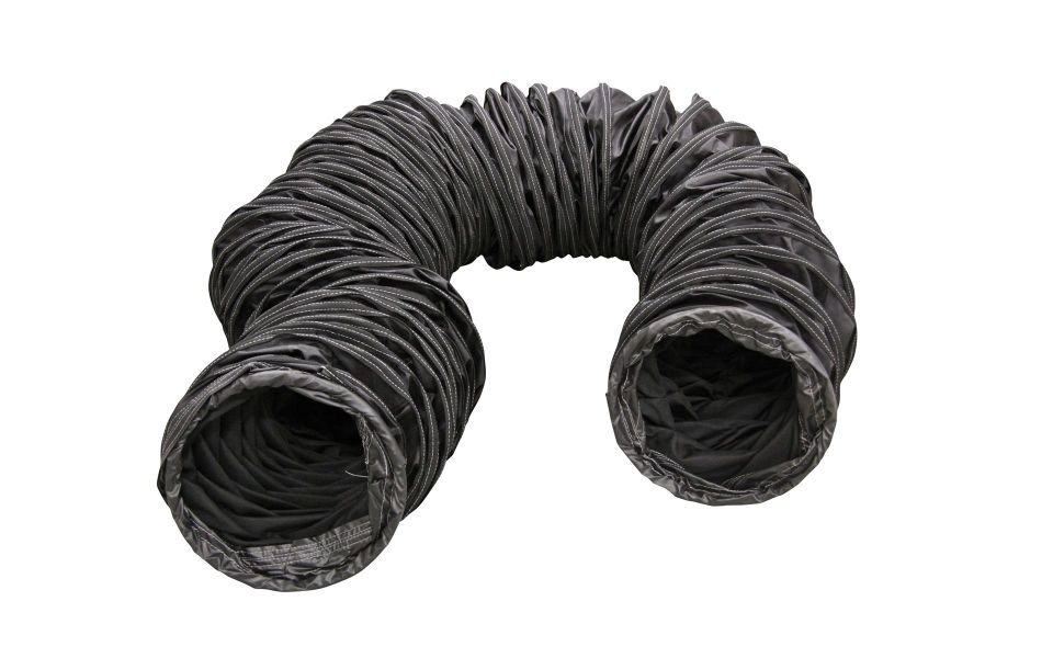 Air hose DN305, 10 m black, heavy version with hose support rings at both sides
