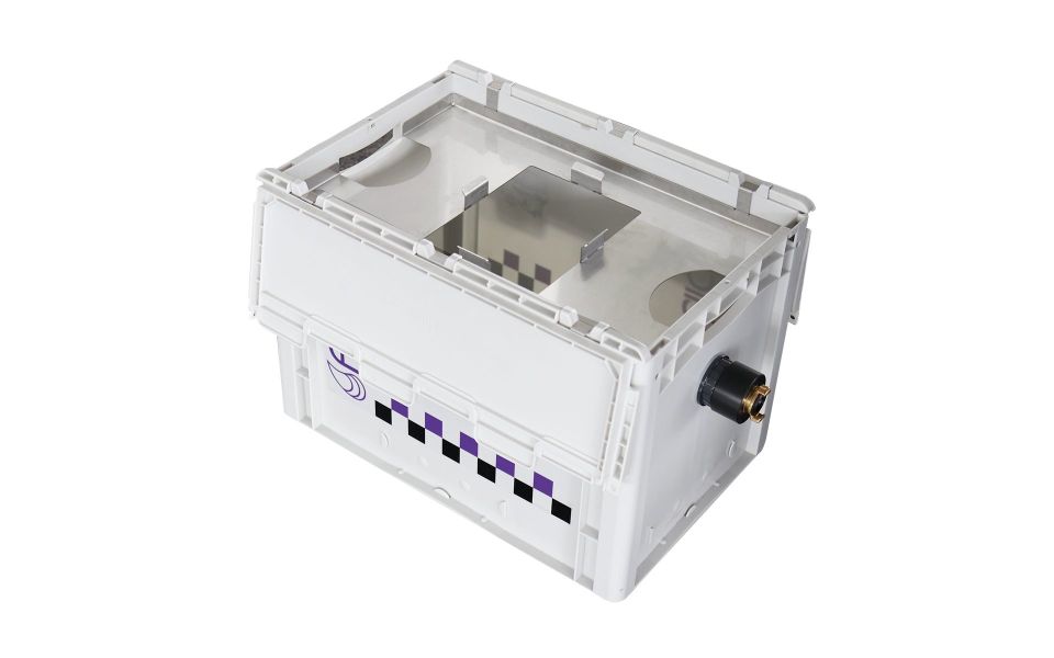 Paint roller cleaner waste water box
